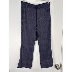 YSTR Cropped Rayon Pants Pockets Drawstring XS Stripes‎